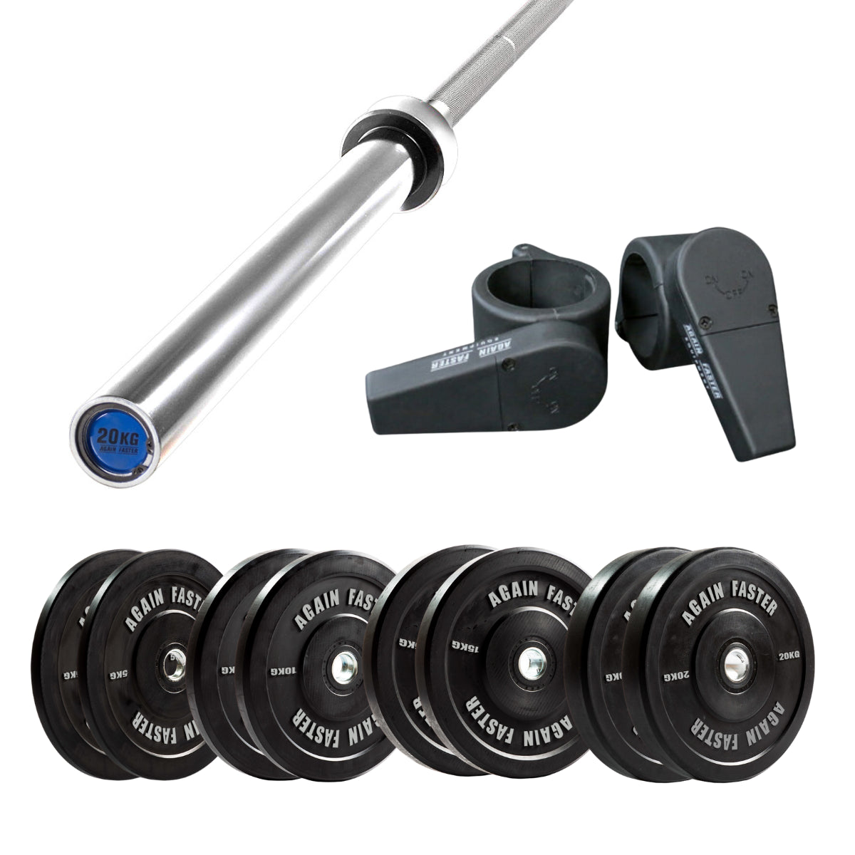 20kg Evolution Barbell + 100kg Virgin Bumper Plates Package